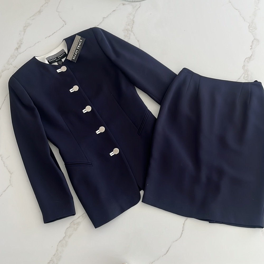 Ellery Navy Women's Blazer & Skirt Suit Set